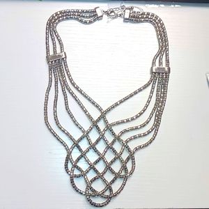 Ralph Lauren bird nest chain necklace Style silvertone